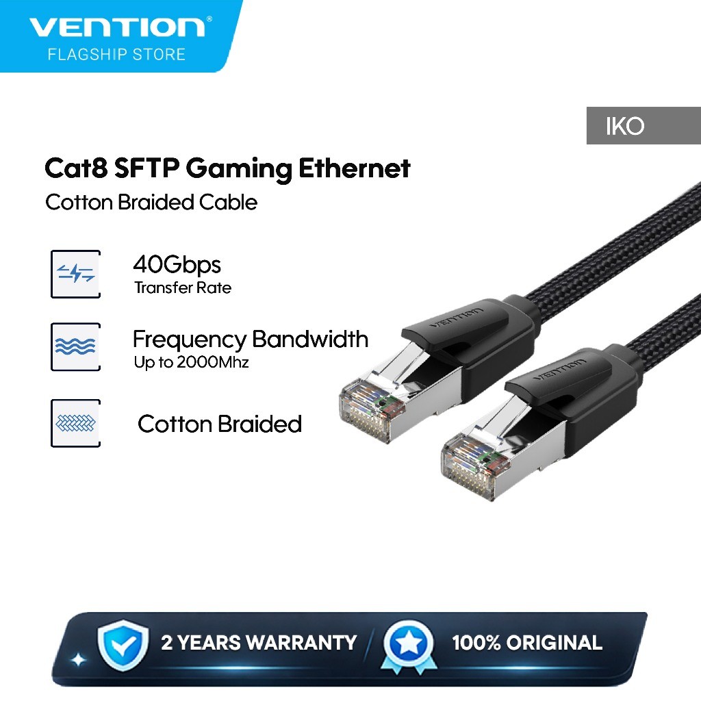 Vention IKO Cat8 Sftp Gaming Ethernet Cotton Braided Lan Cable