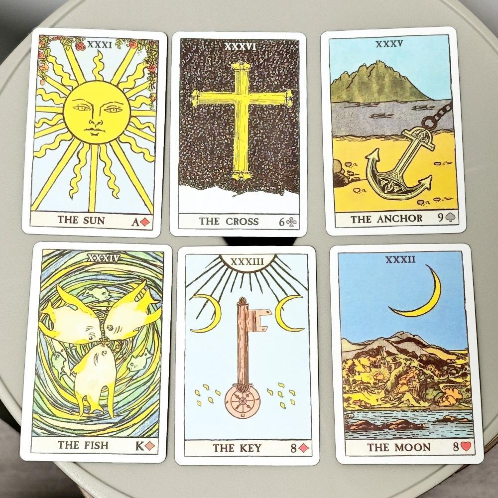 Pixie Astounding Lenormand 9*6 ซม.สร้างด้วยงานศิลปะจาก The Smith-waevee Tarot Deck และThe Golden Vanity" การ์ด 36 ชิ้น