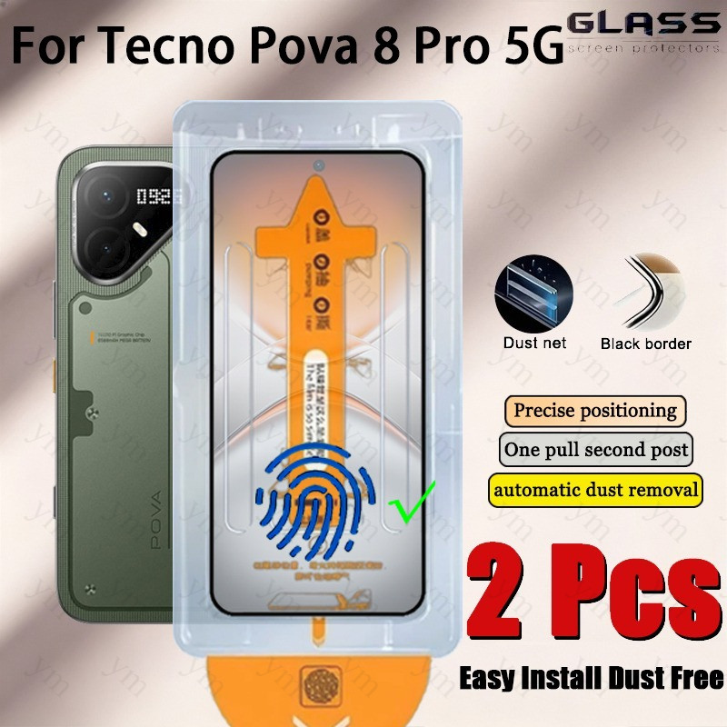 2 ชิ้น Tecno Pova 8 Pro 5G HD One-คลิกกระจกนิรภัยป้องกันหน้าจอสําหรับ Tecno Pova 8 7 6 5 Pro Ultra 4G 5G แก้วป้องกันฟิล์ม