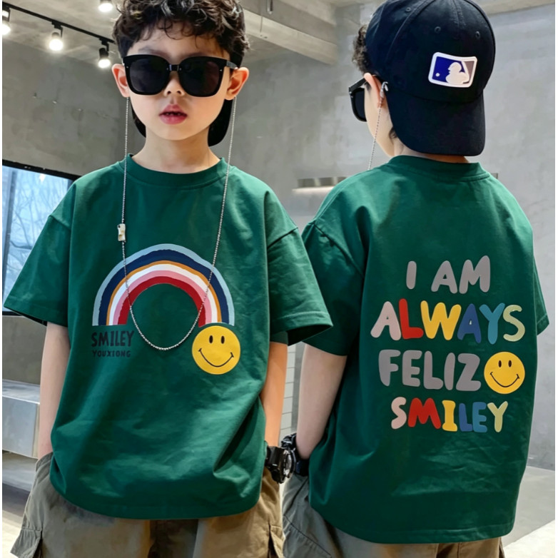 เสื้อยืดแขนสั้นสำหรับเด็กผู้ชาย 24H ship/family set ลายการ์ตูนพิมพ์ /ผ้าระบายความร้อน ฤดูกาลกลับไปโรงเรียน/100-XXXL
