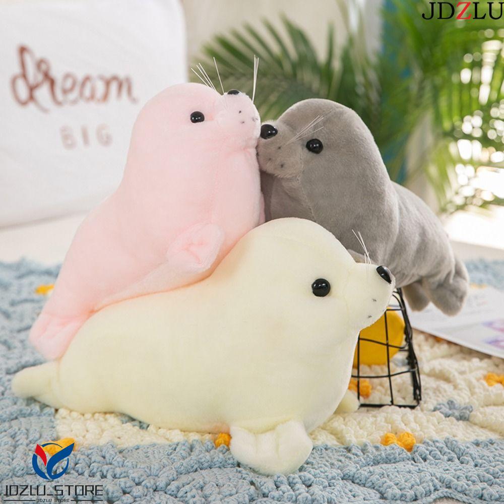 JDZLU Seal ตุ๊กตา, หมอนสัตว์ Soft Seal Plush ตุ๊กตาของเล่น, Cozy Fluffy Comfy Plushy Sea Lion Plushi