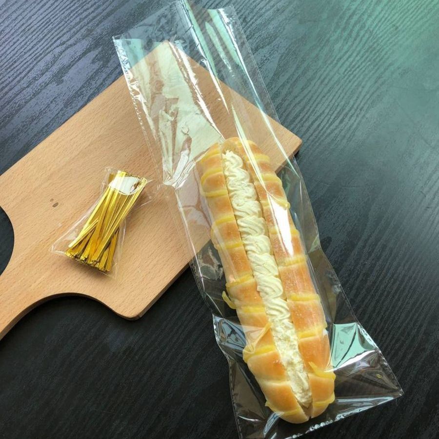 ถุงบรรจุอาหารอบ Long Caterpillar Bread Bag Pastry Transparent opp Bag Biscuit Pastry Bag Word bd 26.