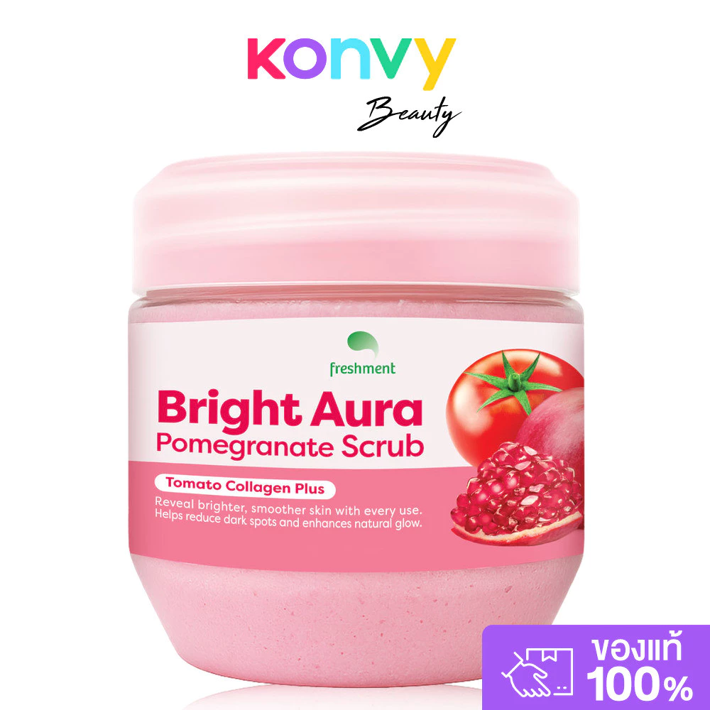 Freshment Bright Aura Pomegranate Scrub Tomato Collagen Plus 700g เฟรชเม้นท์ สครับขัดผิวสูตรทับทิม-มะเขือเทศ.