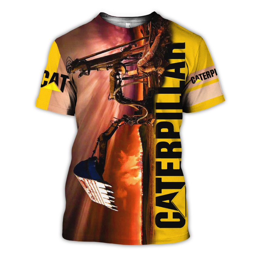 ฤดูร้อน Caterpillar 3dt T เสื้อผู้ชาย Avatar 3D พิมพ์สีดําเสื้อแฟชั่นแขนสั้นลําลองด้านบน