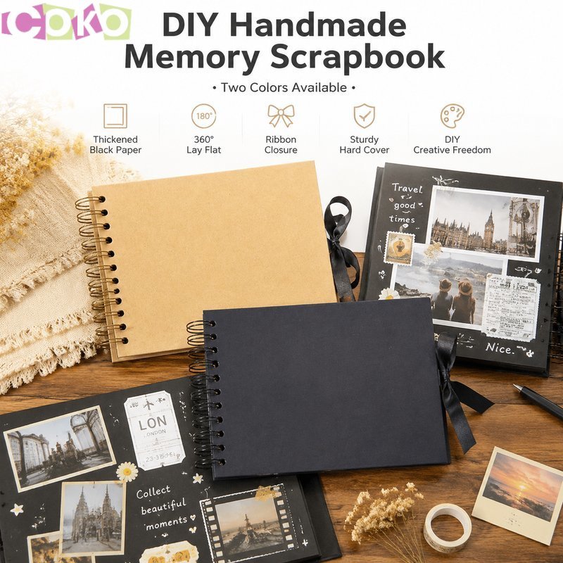 สมุดอัลบั้มรูปภาพ A5 ใส่รูปได้ 60ใบ สําหรับตกแต่งสมุด งานแต่งงาน DIY สร้างสรรค์