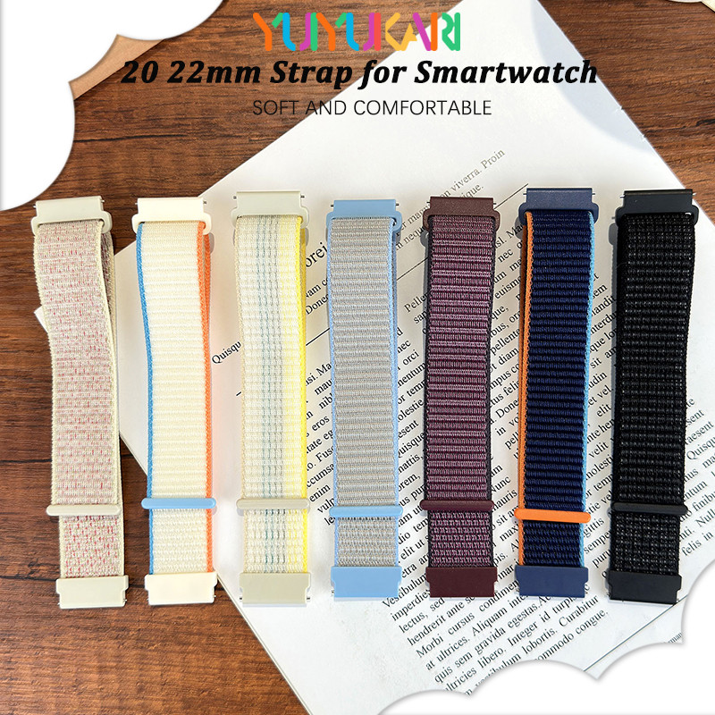 สายรัดไนลอน for Garmin Watch Forerunner 165 570 265/Samsung Galaxy Watch/Huawei/Amazfit Bip 6 5/ Redmi Watch 5 Active