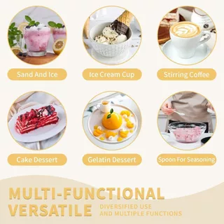 COZII ช้อน ส้อม ช้อนกาแฟ ส้อมขนมหวาน ทำจากสีทองสแตนเลส ทานขนมหวาน ทานไอศครีม คนทานกาแฟ แข็งแรงและทนทาน(12cm)
