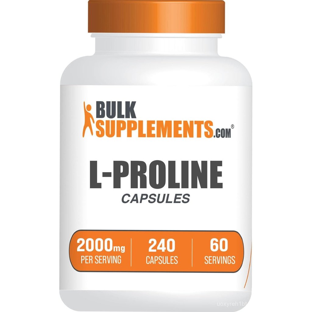 BulkSupplements.com L-Proline Capsules - Amino Acid Supplement, L-Proline 2000mg, Proline Supplement