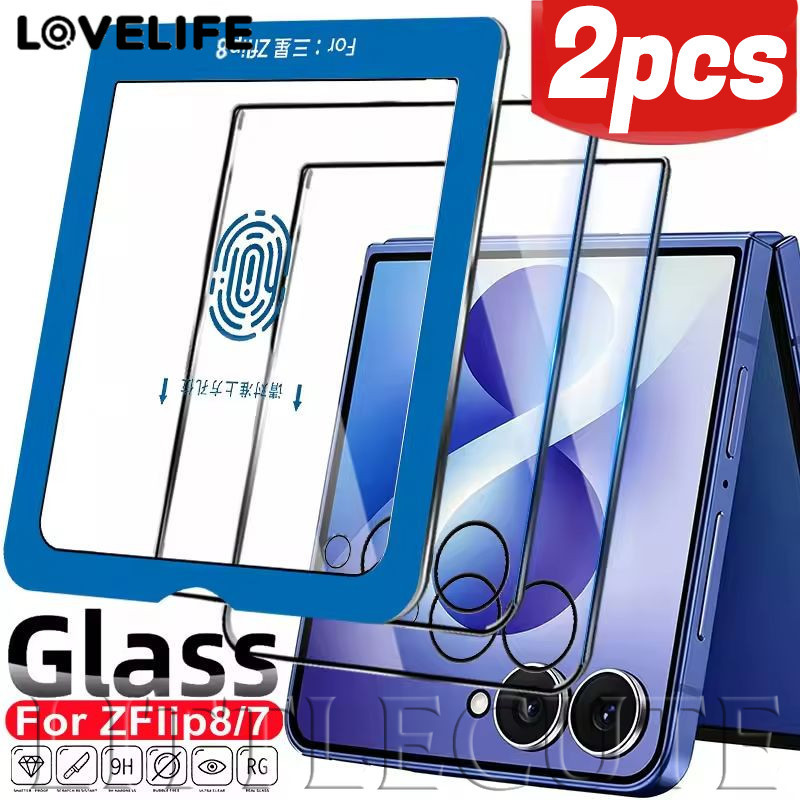 [AUTO&3C] กระจกนิรภัย HD 1/2 ชิ้น | เข้ากันได้กับการ์ดหน้าจอ Samsung Galaxy Flip 8 | ความโปร่งใสที่บางและสูงเป็นพิเศษ | กันรอยขีดข่วน | ฟิล์มฝาหน้า /ราคาดี