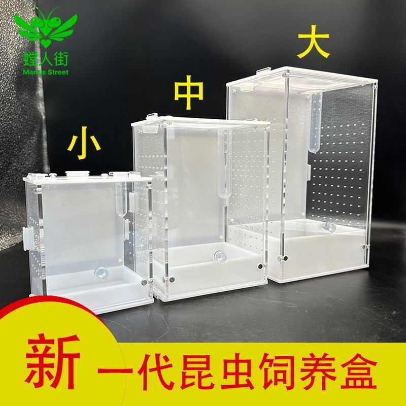 磁吸门生态鸣虫饲养盒竹蛉蜘蛛昆虫盒螳螂罐蝈蝈饲养箱姥爷树蛙7.29 กล่องเพาะเลี้ยงแมลงแบบประตูแม่เหล็ก, กล่องเลี้ยงแมลงวันไม้ไผ่, กล่