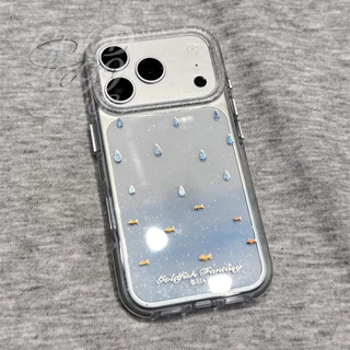 🌸Good🌸ส่งจากไทย เคสโทรศัพท์มือถือ เคสไอโฟน กันกระแทก สําหรับ IPHONE 17 16 11 12 13 14 15PRO MAX 7Plus XS/XRหยดน้ำฝนสีฟ้า