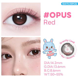 【FDA 10PCS】FRESHLADY Opus ชุด|Opus Red|Blue|Brownนแทคเลนส์สีคอนแทคเลนส์แบบใช้แล้วทิ้งรายวัน 14.5 mm 50-55% Lsize【0~5.00】