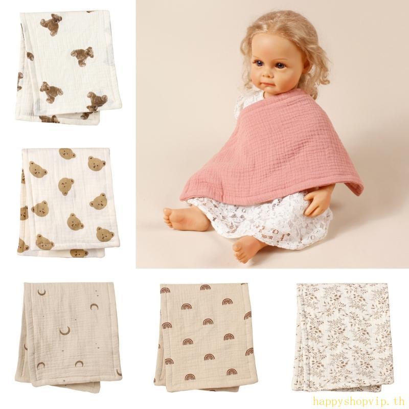 HSV Baby Burping Cloth Nursing Towel Feeding Bib 6 ชั้น Breathable Teething Towel