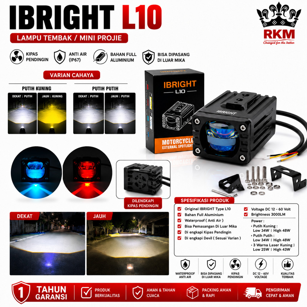IBRIGHT L10 - Biled Blue LENSHOOTER LAMP