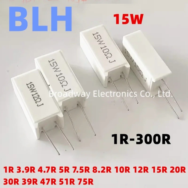 5PCS แนวตั้งซีเมนต์ความต้านทาน SQM 15W 5% 1R 3.9R 4.7R 5R 7.5R 8.2R 10R 12R 15R 20R 30R 39R 47R 51R 