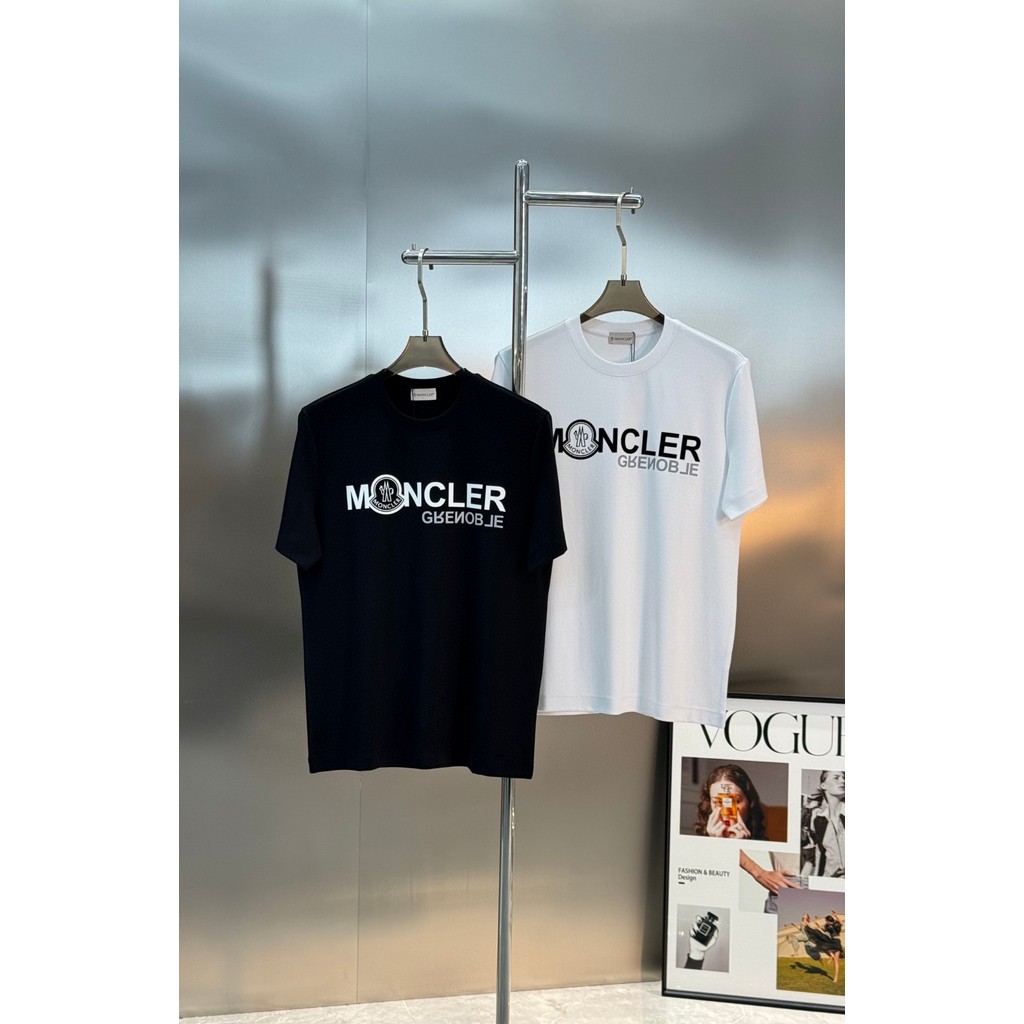 Moncler/Moncler 2026 คลาสสิกรอบคอแขนสั้นเสื้อยืดผู้ชายผู้หญิงสไตล์เคาน์เตอร์ Synchronous Counter สไต