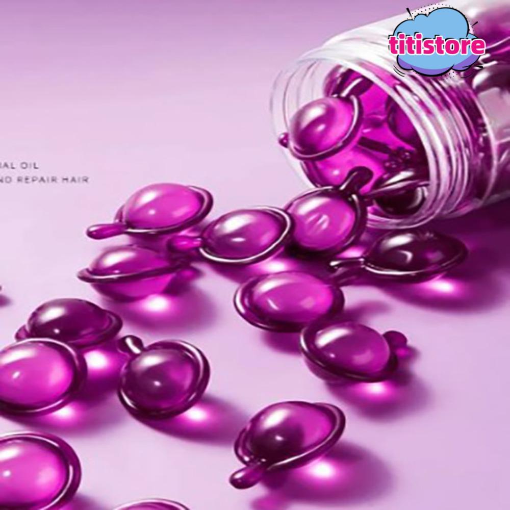TITISTORE Rose Capsules น้ํามันหอมระเหยผม, แคปซูลน้ํามันหอมระเหยซ่อมแซมสารสกัดจากพืชผม Keratin Oil, 
