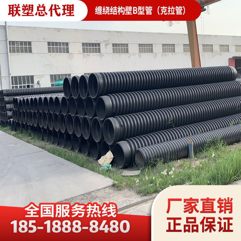 อุตสาหกรรมท่อเหลียนซู, ท่อระบายน้ำเหลียนซู, ท่อผนังโครงสร้างหุ้ม HDPE ประเภท B, ลูกฟูก HDPE
