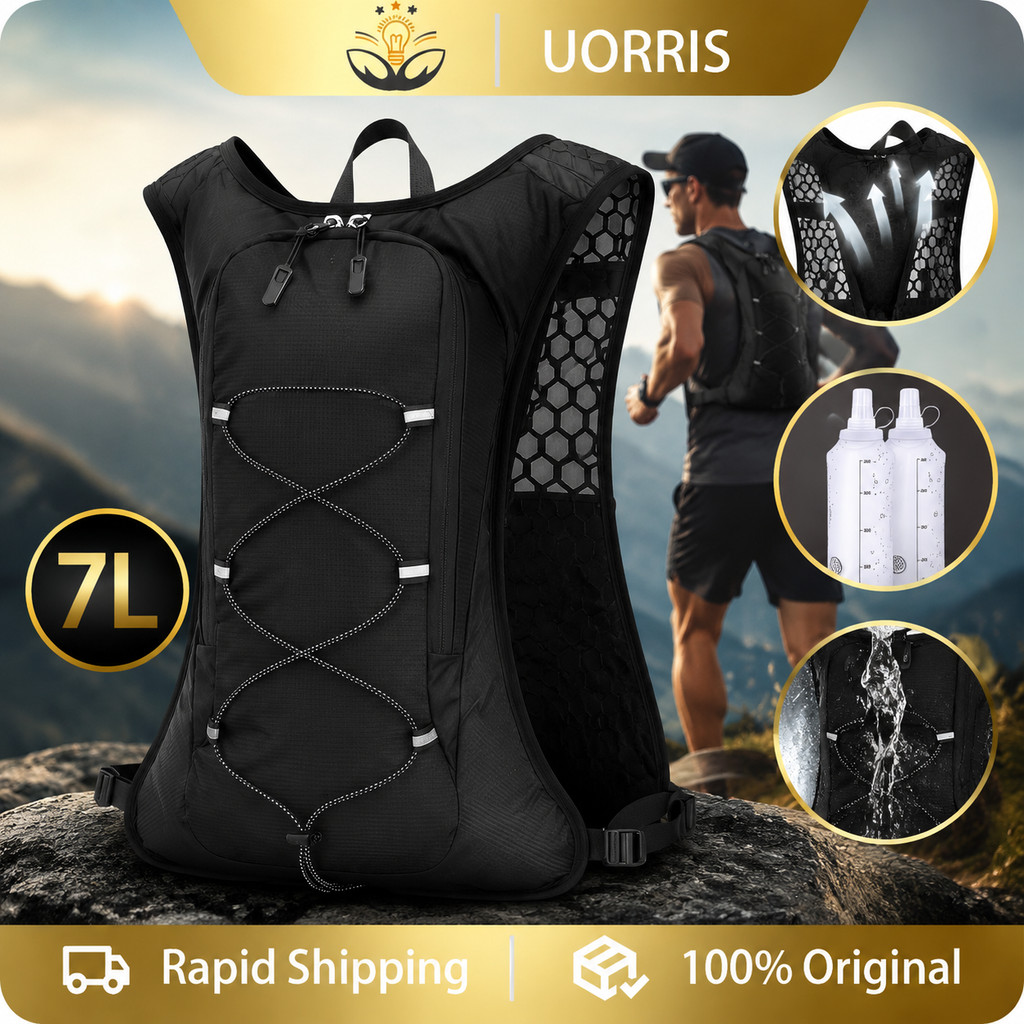 7L เดินป่า ขวดน้ำขนาด 500 มล กระเป๋าเป้สะพายหลังน้ําหนักเบา Breathable กระเป๋าวิ่งกีฬากลางแจ้งเดินป่าขี่จักรยานปีนเขา