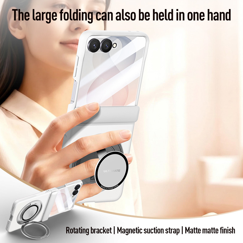 SAMSUNG สําหรับSamsung Galaxy Z Flip 8 Flip8 ZFlip8 5Gแม่เหล็กสําหรับSafe Matteโปร่งใสแบบบูรณาการAll