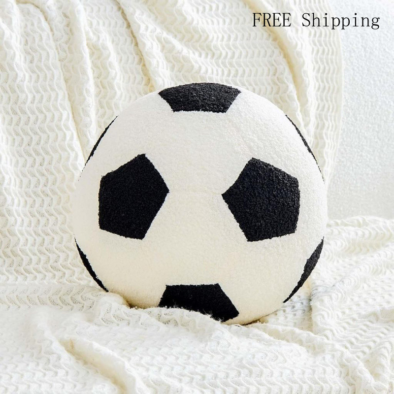 Uvvyui ฟุตบอลโยนหมอนรอบความงามตกแต่งบ้านฟุตบอลหมอนตกแต่งนุ่มฟุตบอลกีฬา Ball Plush หมอนสําหรับห้องนอน