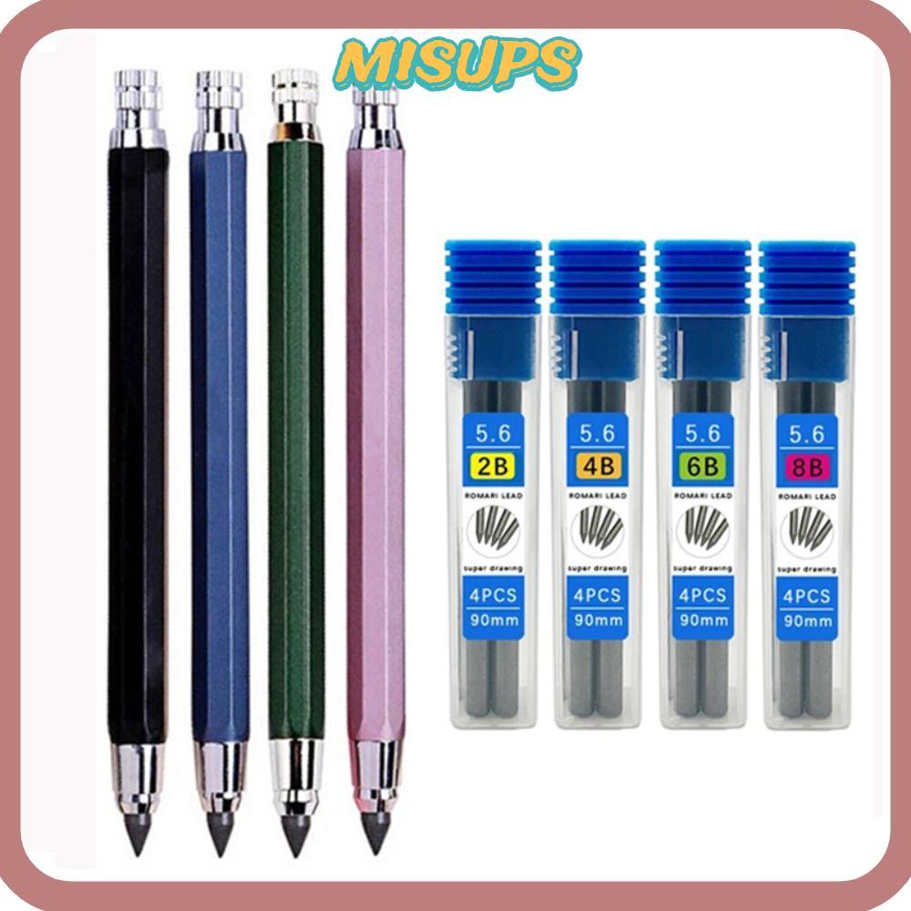 MISUPS อัตโนมัติ, 5.6 มม.เขียนวาดเครื่องมือดินสอ, คุณภาพสูง 2B/4B/6B/8B ดินสอ Refill Sketch การ์ตูนอ