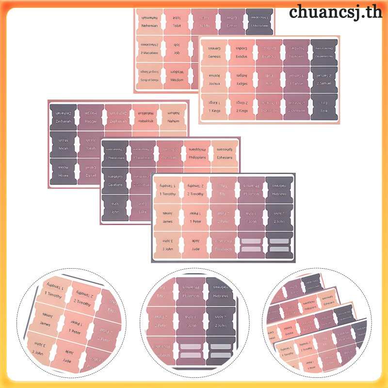📎 5 แผ่น Sticky Page Tabs สำหรับทำดัชนี Bible Study Tabs กระดาษสีสุ่ม