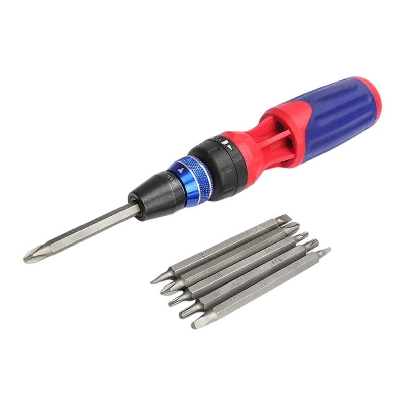 BTF Forward Reverse ไขควงชุด 12 in 1 Double Ended Heads Storage Handle และ Ratcheting Action สําหรับ