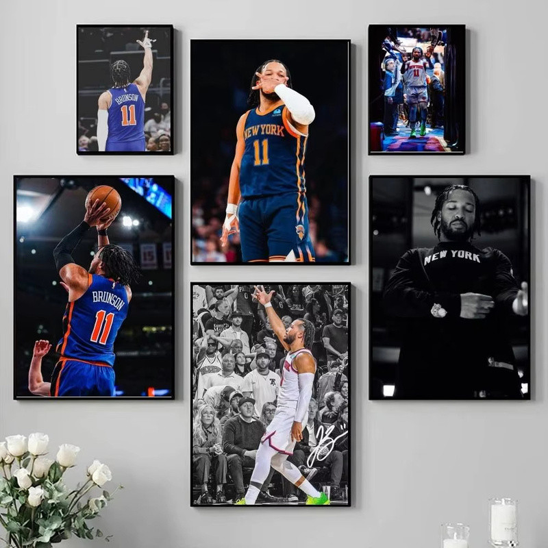 Jalen Brunson Poster Art Canvas Print Coffee Shop Bar Room Wall Decor