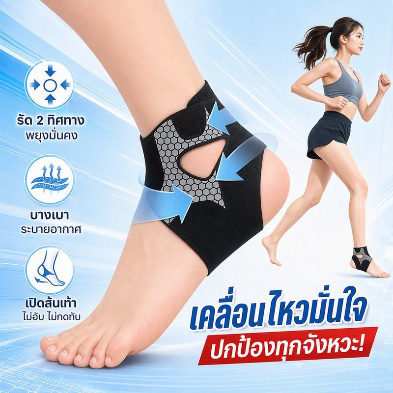 ที่รัดข้อเท้า ซัพพอร์ตข้อเท้า สายรัดสองทิศทาง ระบายอากาศ บาง ยืดหยุ่น สำหรับกีฬา บาสเกตบอล