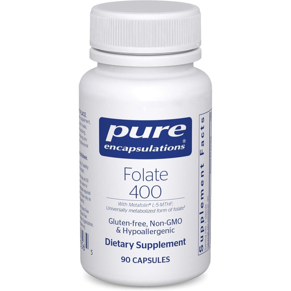 PureEncapsulations Folic Acid 400 | MetafolinL-5-MTHF รองรับสุขภาพหัวใจ เซลล์ และประสาท* | 90 แคปซูล