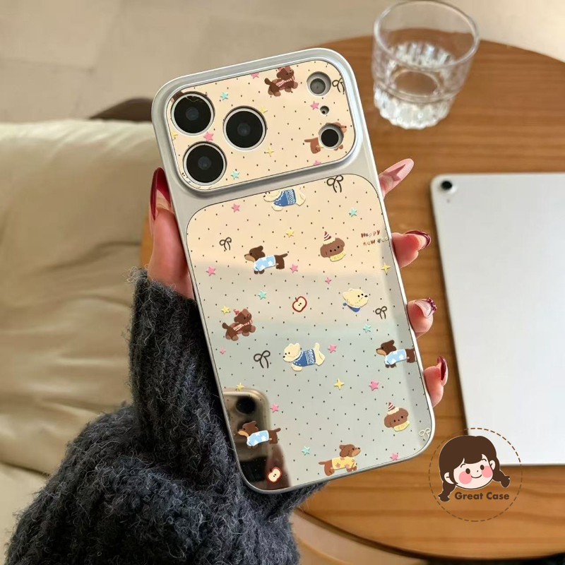การ์ตูนสุนัขกระจกเคสโทรศัพท์สําหรับRealme GT8 Pro GT 7T GT6 6T Neo 7X 6 SE P3 Lite P1 ความเร็วV70S V