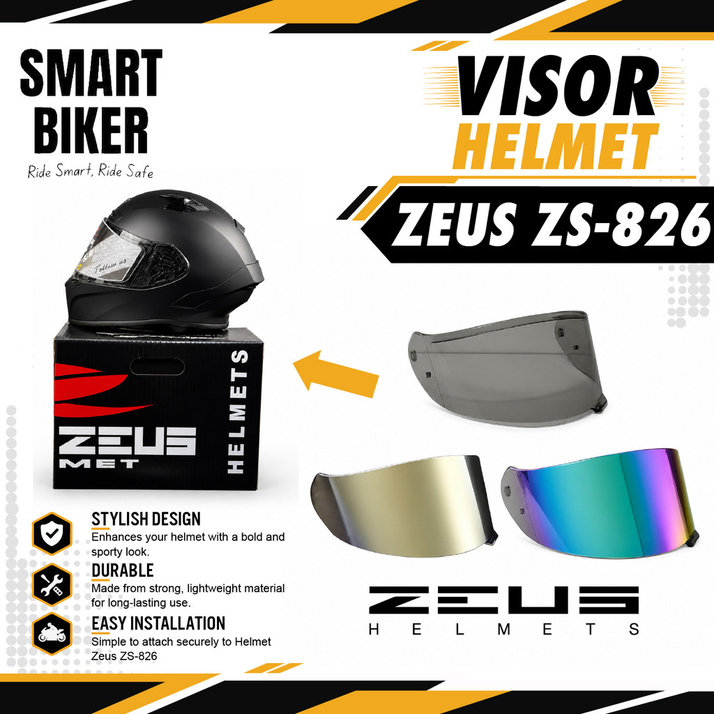 กระบังหน้า Zeus ZS-826 สโมคสีทองเรนโบว์