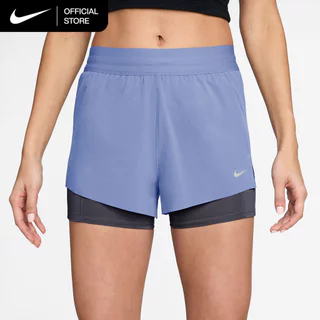 Nike Dri-FIT Women's Swift Mid-Rise 2-in-1 Running Shorts - Aluminum [HJ5377-468]