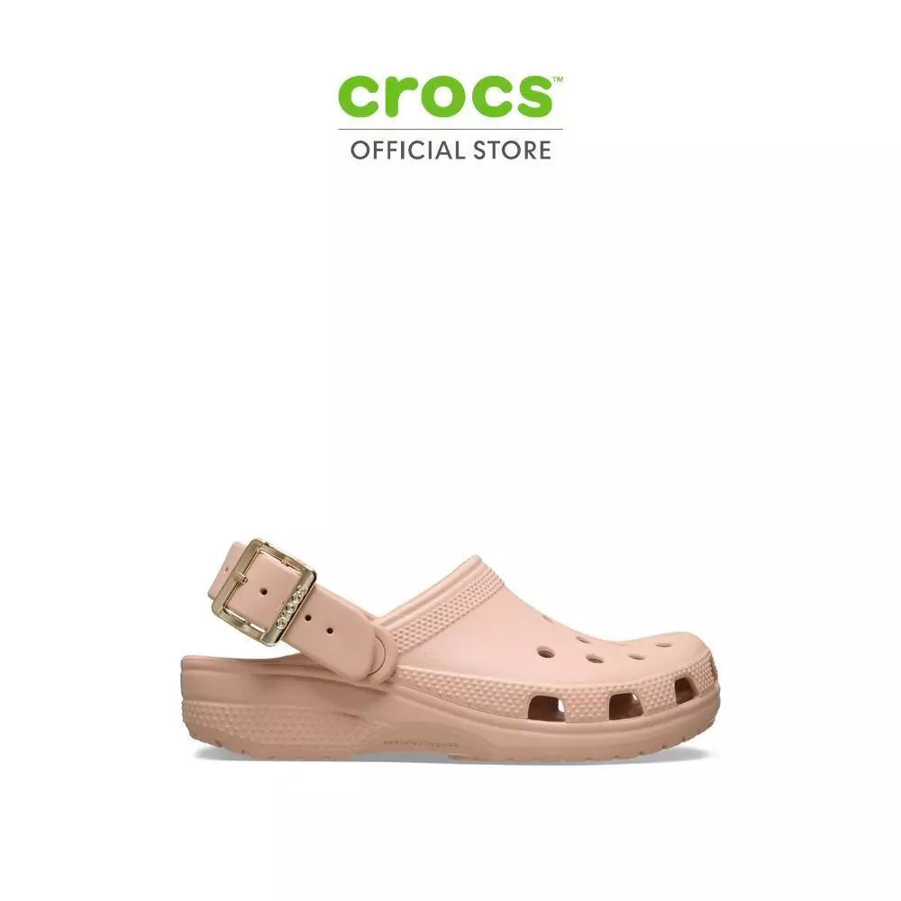 CROCS รองเท้าลำลองผู้ใหญ่ CLASSIC METALLIC BUCKLE CLOG - BLUSH