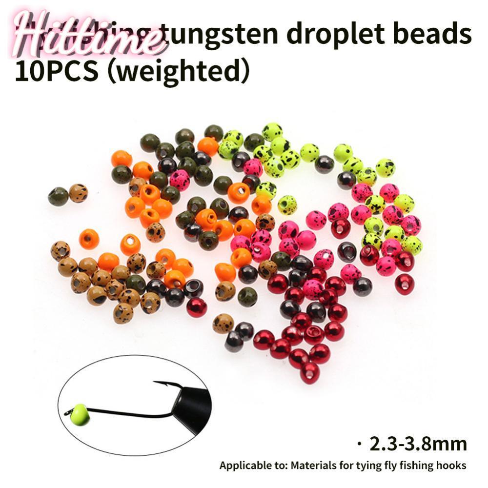 HITTIME 10PCS 2.3-3.8MM Fly Fishing Hooks Binding วัสดุ Teardrop ทังสเตนหัวลูกปัด Nymph Sinking Fly 