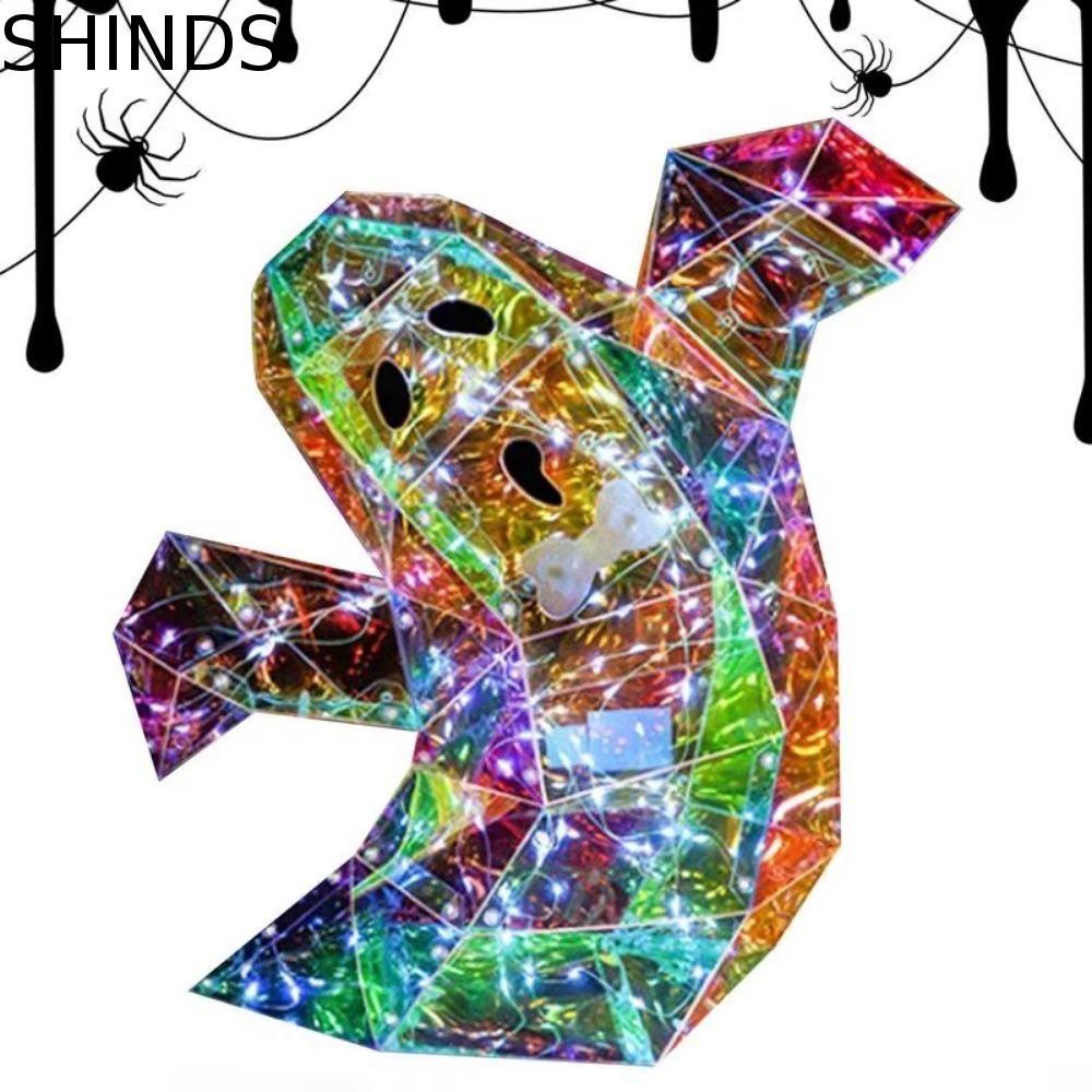 SHINDS Lighted Ghost ตุ๊กตา, Creative ตลก LED Ghost Light, Night Light สีสัน USB ขับเคลื่อน DIY Ghos