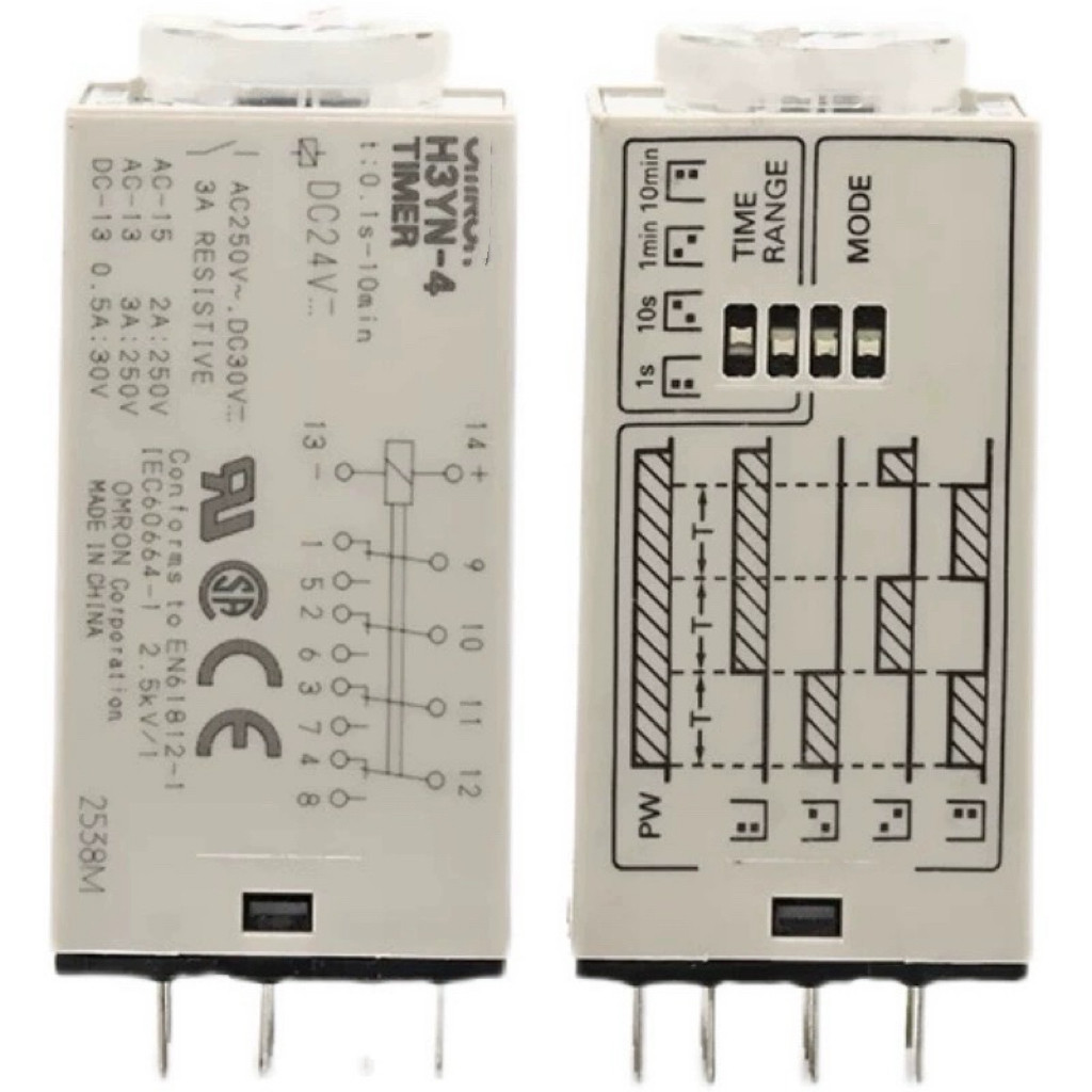 รีเลย์เวลา H3YN-2 21 DC24V H3YN-4 AC220V 10 วินาทีปรับ Timing