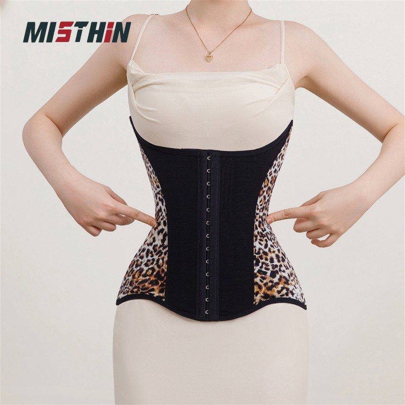 MISTHIN MISTHIN น้ําหนักเบา, Breathable Shaping U-รูปหน้าอกสนับสนุนเสือดาวพิมพ์ผู้หญิง Body Shaping 
