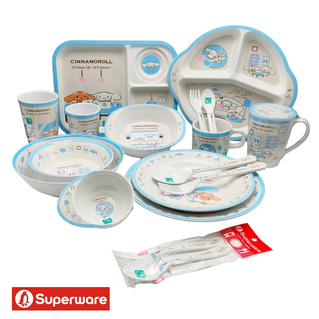 ชินาม่อน-คิวท์ จานชามเมลามีน ลายการ์ตูน CinnamonRoll ศรีไทยซุปเปอร์แวร์ Superware [ขายเป็นชิ้น/เลือกรหัสสินค้า]