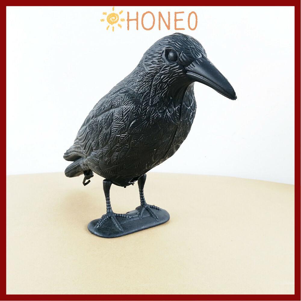 HONE Life Size Crow, Repellent Black Scarer ,กลางแจ้งตกแต่ง Pest Control Deterrent Crow ตกแต่ง Courtyard Garden
