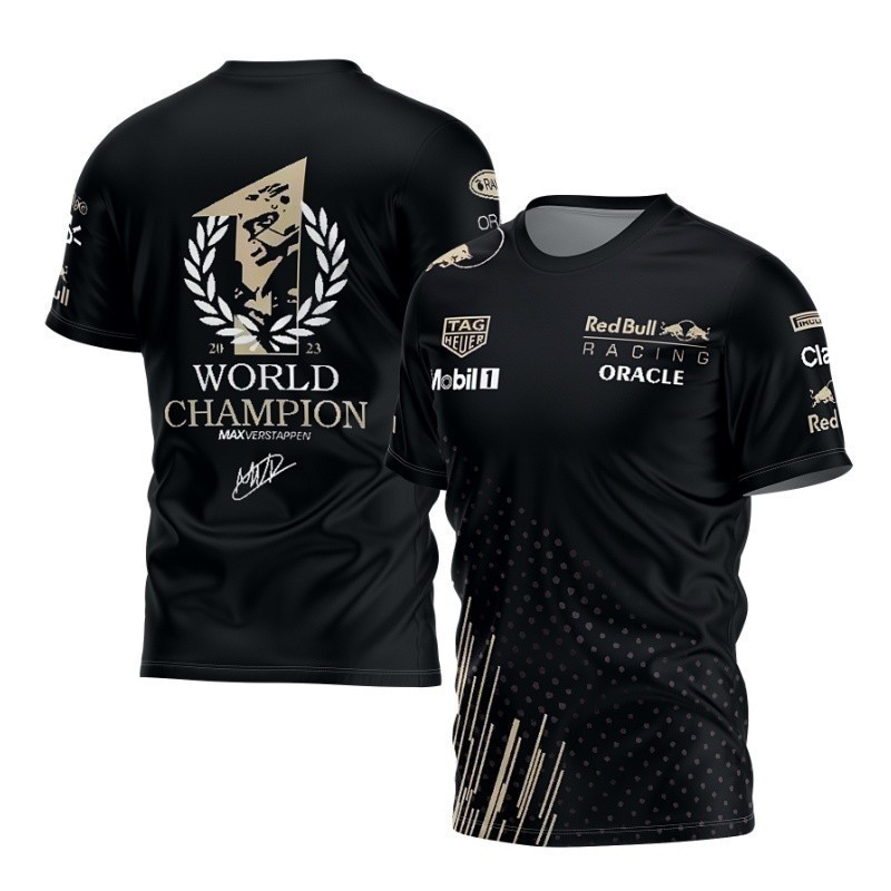 2026 รุ่นใหม่Red Bull Racing F1 Team 2026 Summer Mens T-Shirt| เสื้อแข่ง 3D Printing Max Verstappen|