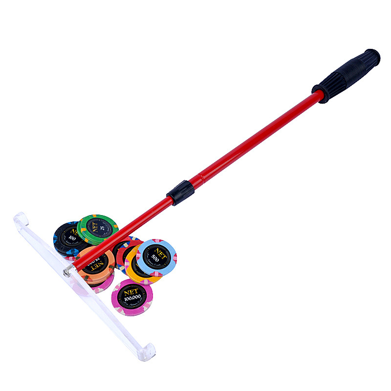 Texas Holdem Chip Rake Long Distance Collector Rod Texas Chip Grill อะคริลิค Retractable Scraper