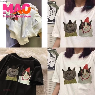 COD✅ (จัดส่งในกรุงเทพฯ) MAO Shop เสื้อยืดขนาดใหญ่พิเศษวัสดุเรียบสไตล์เกาหลี รูปแบบกุ้งมังกร เสื้อน่ารัก