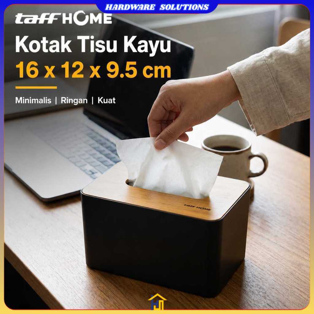 TaffiHOME กล่องทิชชู่ไม้มัลติฟังก์ชั่น 16x12x9.5ซม. - ZJ06
