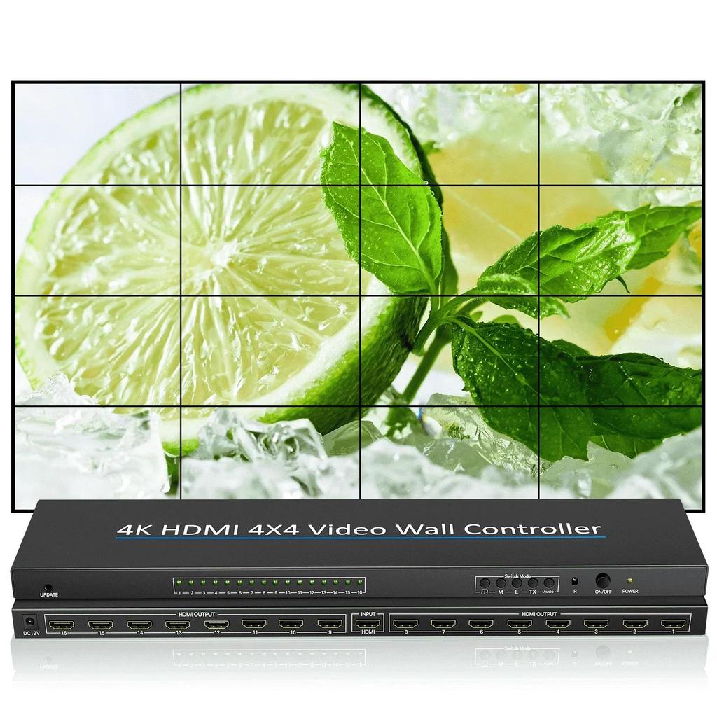 4K HDMI Video Wall Controller 4x4 16 Way TV Multi Screen Processor Video Splicer 2x2 2x3 3x3 2x5 2x6
