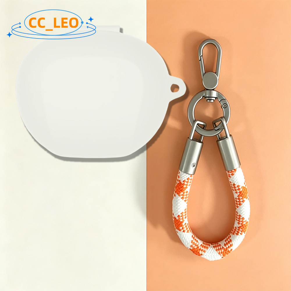 Compatible with EDIFIER NeoBuds Pro3 Silicone Soft Case Cute Colorful Metal Finger Ring Lanyard Pend