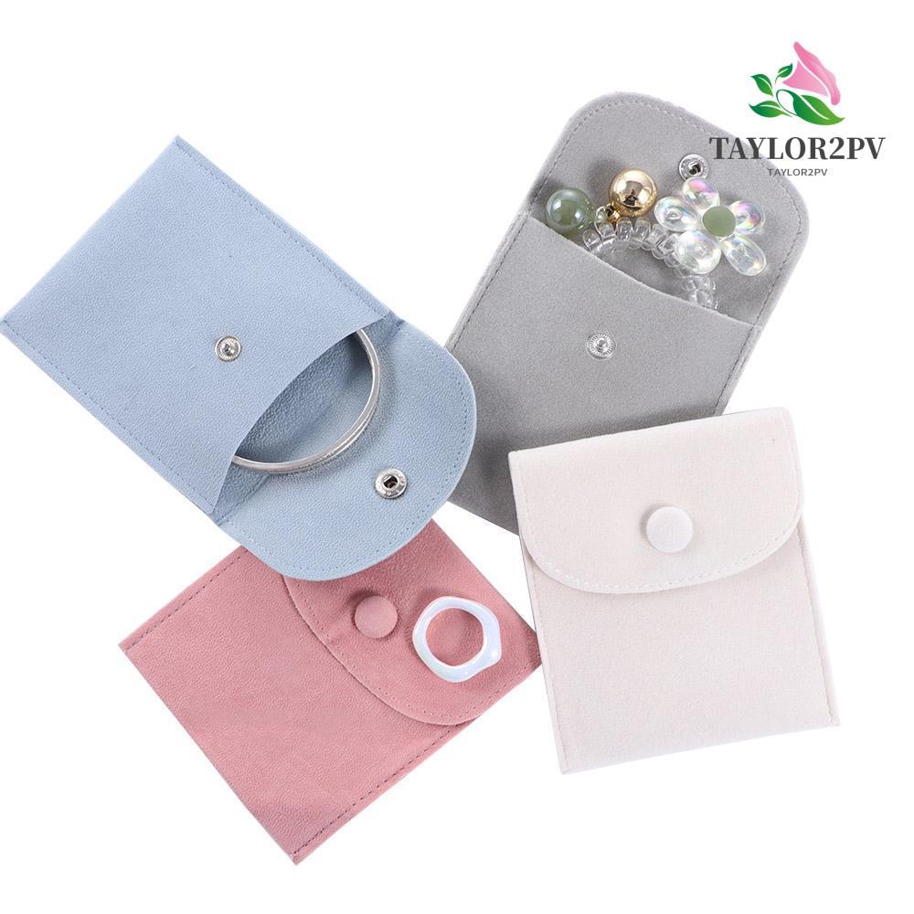 TAYLOR2PV กระเป๋ากํามะหยี่ประณีตใหม่ Botton สร้อยคอ Pouches ต่างหูของขวัญบรรจุภัณฑ์
