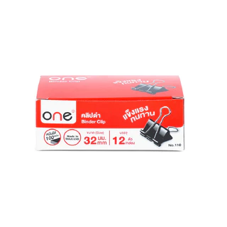 ONE คลิปดำ รุ่น 110 ขนาด 32 มม. (12 ตัว/กล่อง)