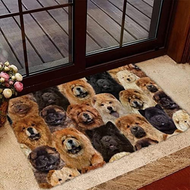 ตลก Bunch Of Chows พรมเช็ดเท้า, น่ารัก Bunch Of Chow Chow Dogs Anti-Slip ประตูสําหรับในร่ม/Entrance 